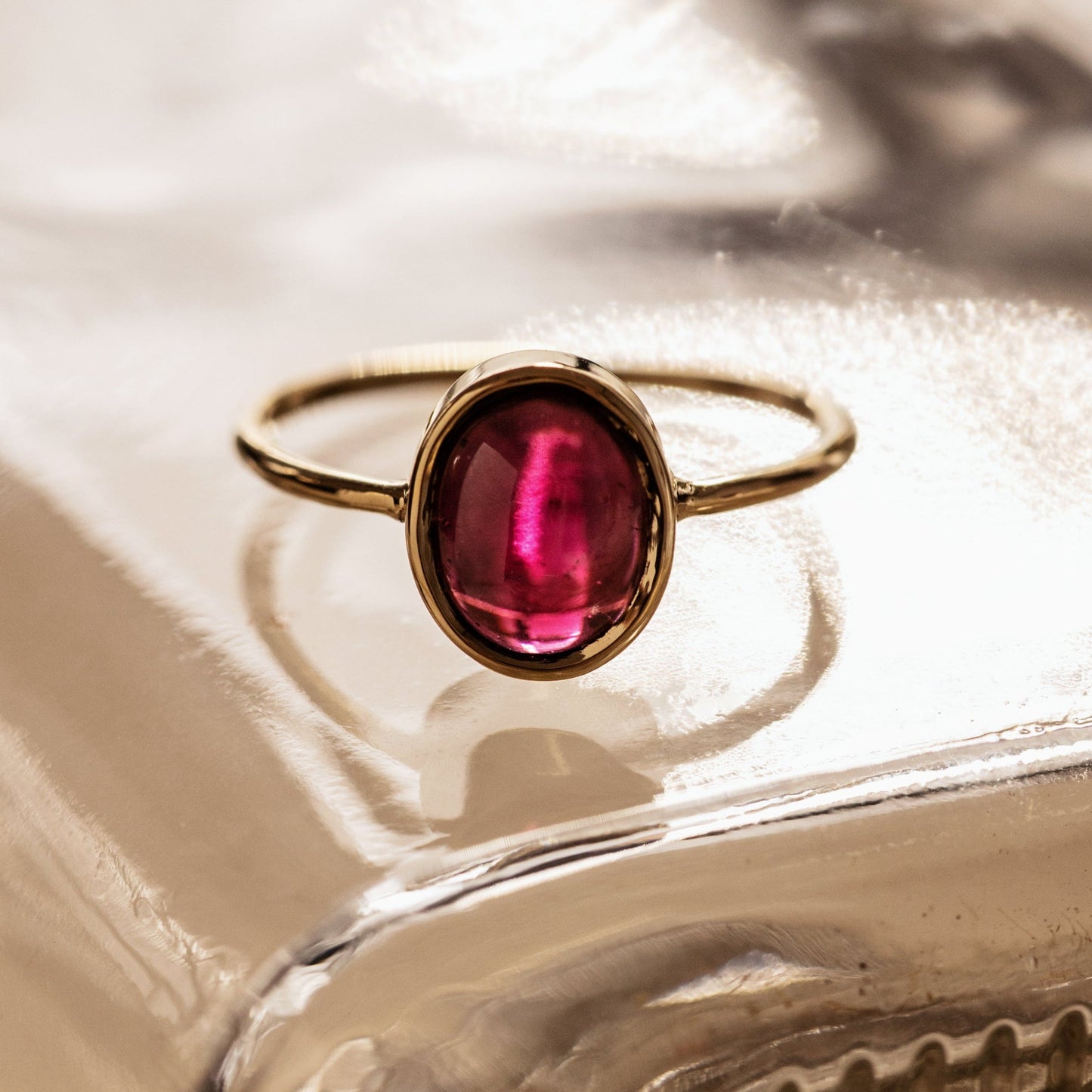 Garnet in 10K Solid Gold Ring