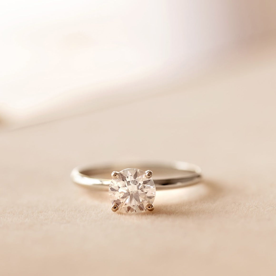 4 Prongs Single Gallery Solitaire Diamond Gold Engagement Ring