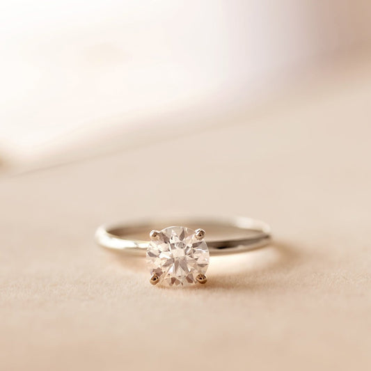 4 Prongs Single Gallery Solitaire Diamond Gold Engagement Ring