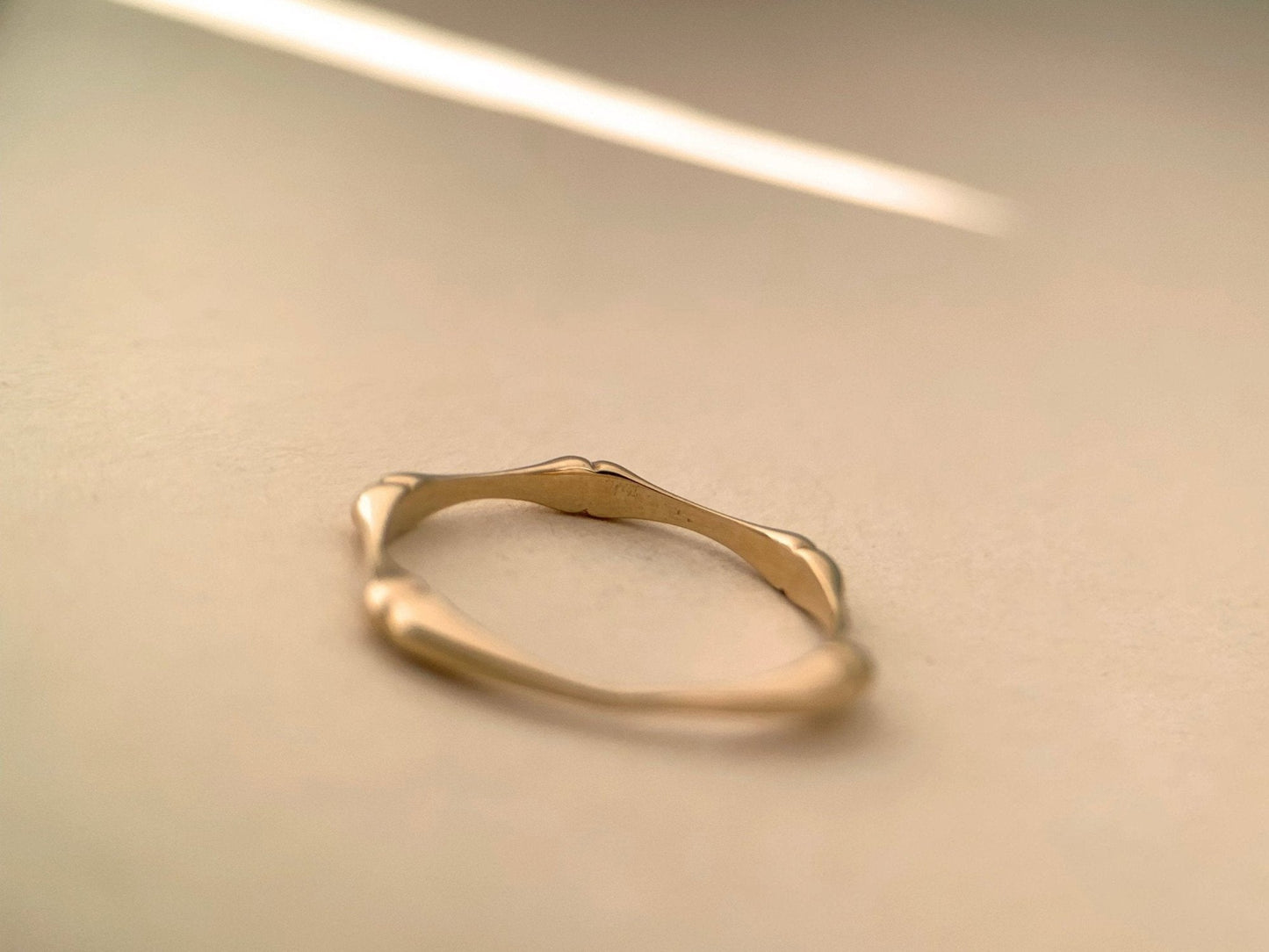 Bamboo-style Gold Ring