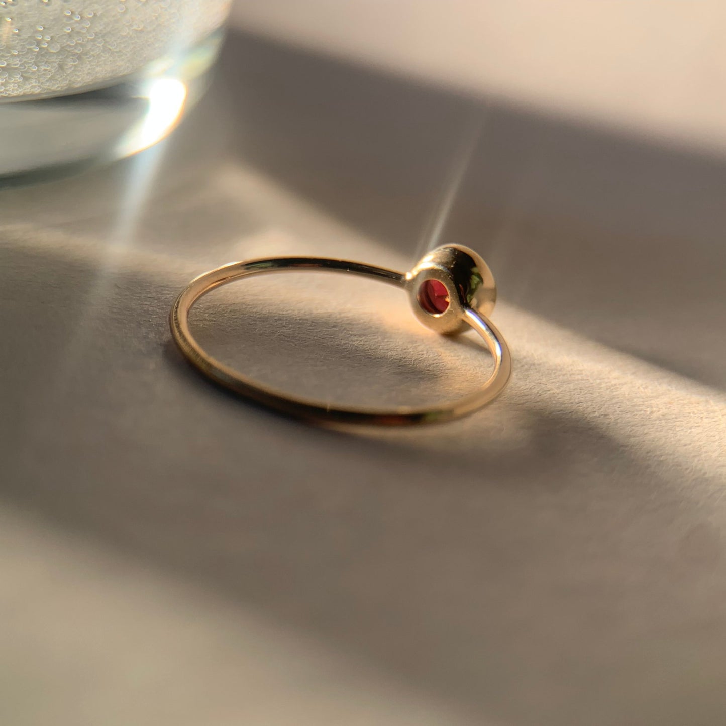 Round Garnet Gold Ring