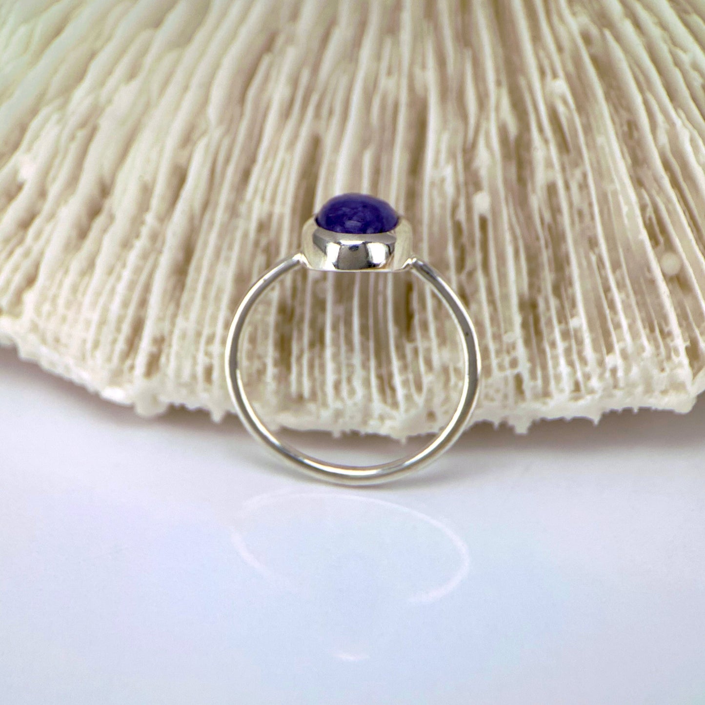 Natural Tanzanite in Sterling Silver Ring