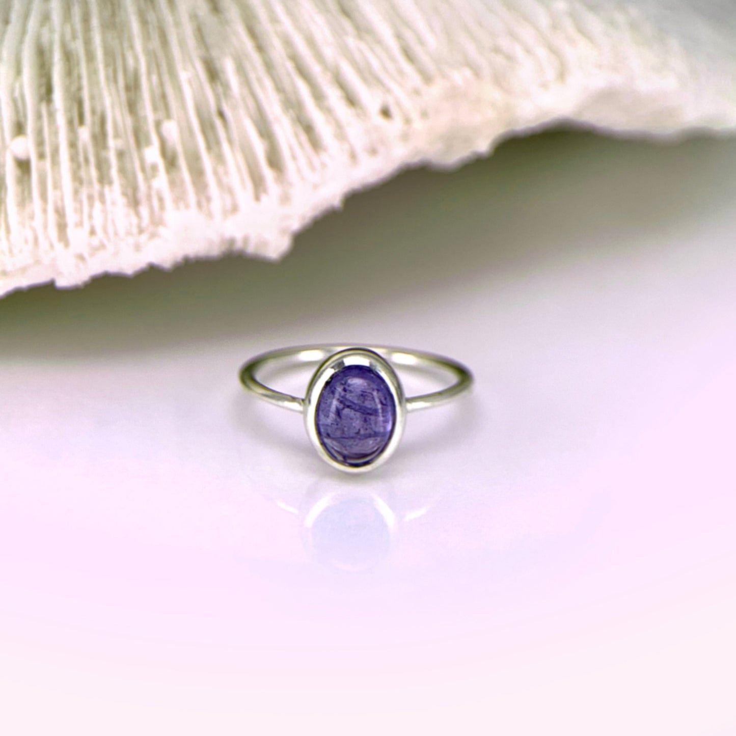 Natural Tanzanite in Sterling Silver Ring