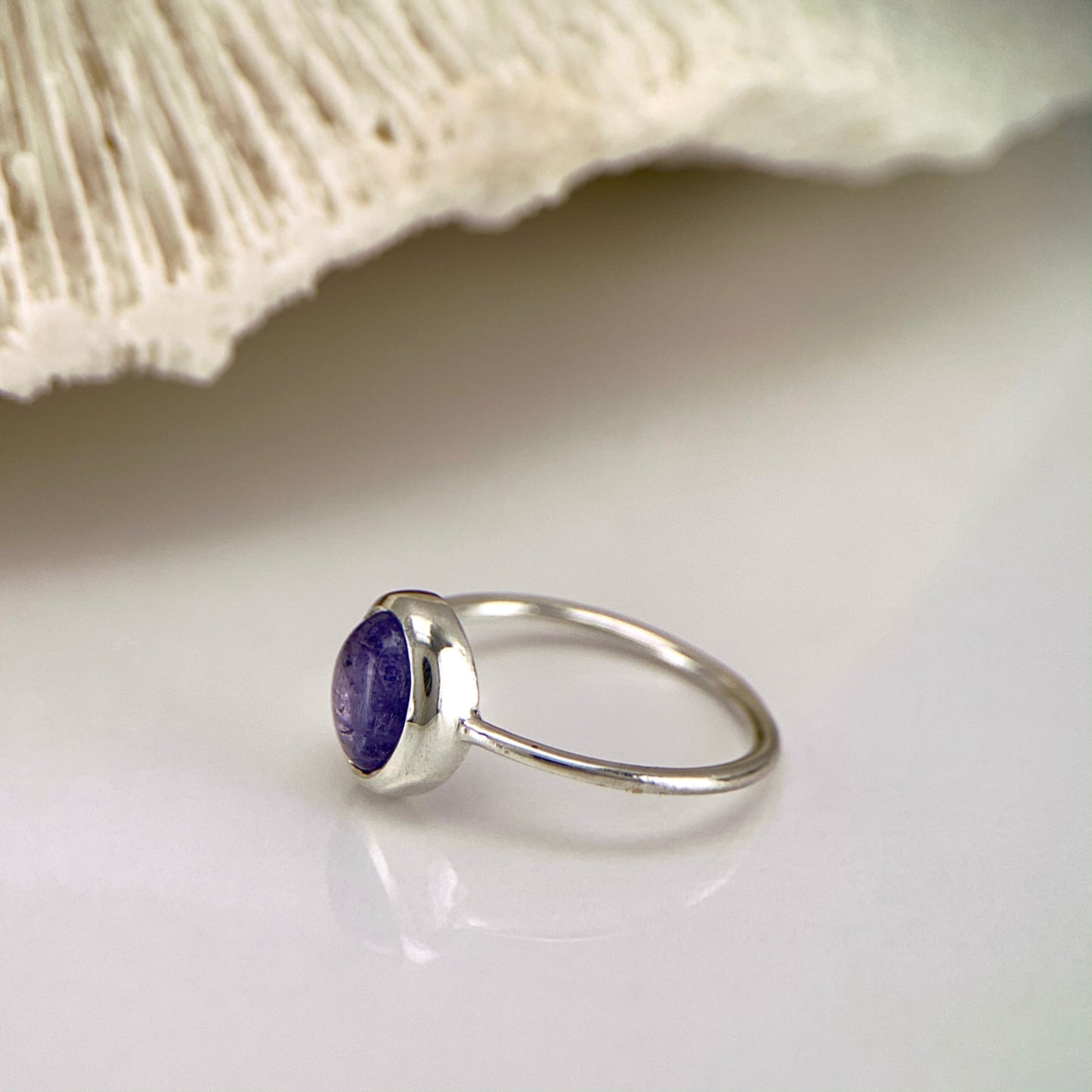 Natural Tanzanite in Sterling Silver Ring