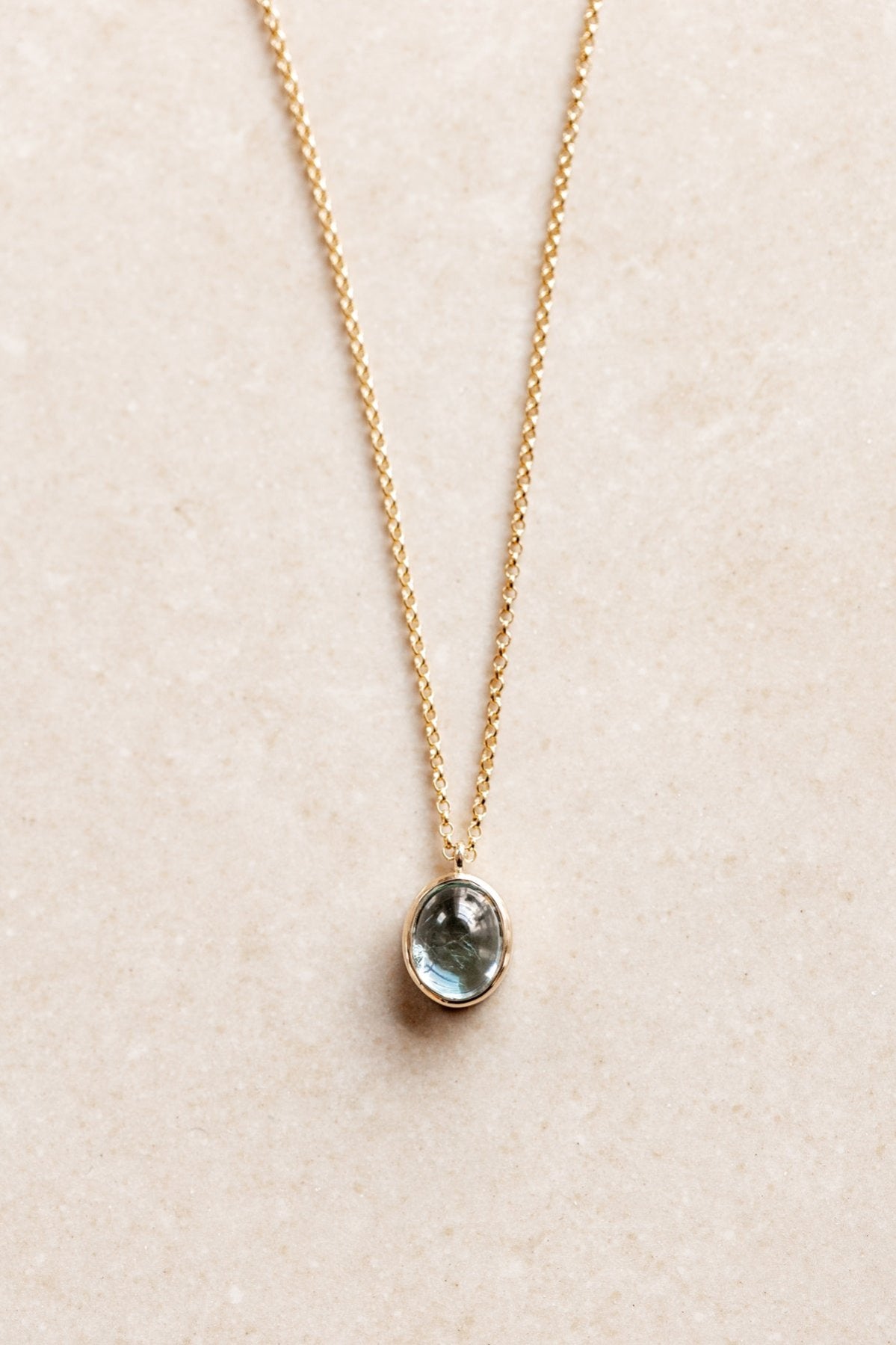 Blue Topaz in Solid 10k yellow Gold Pendant