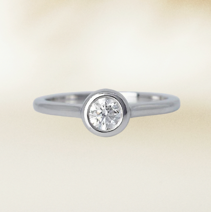 Open style Bezel Set Engagement Ring