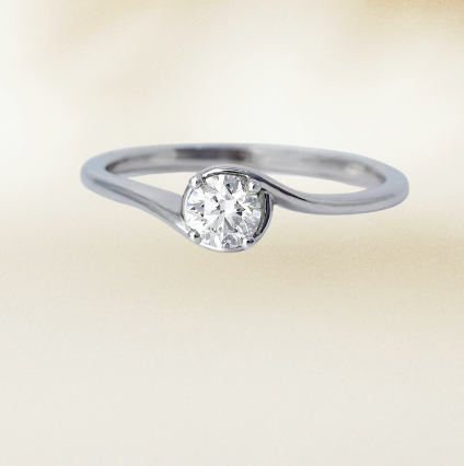 Twisted Solitaire Diamond Engagement Ring