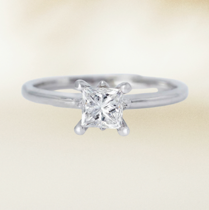 Princess Cut Diamond Solitaire Engagement Ring