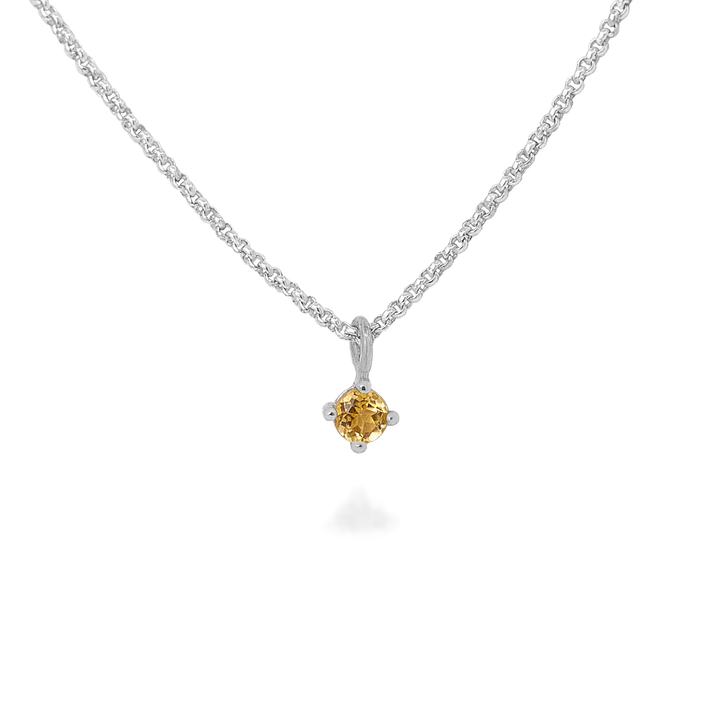 Delicate Round Citrine Gallery Necklace