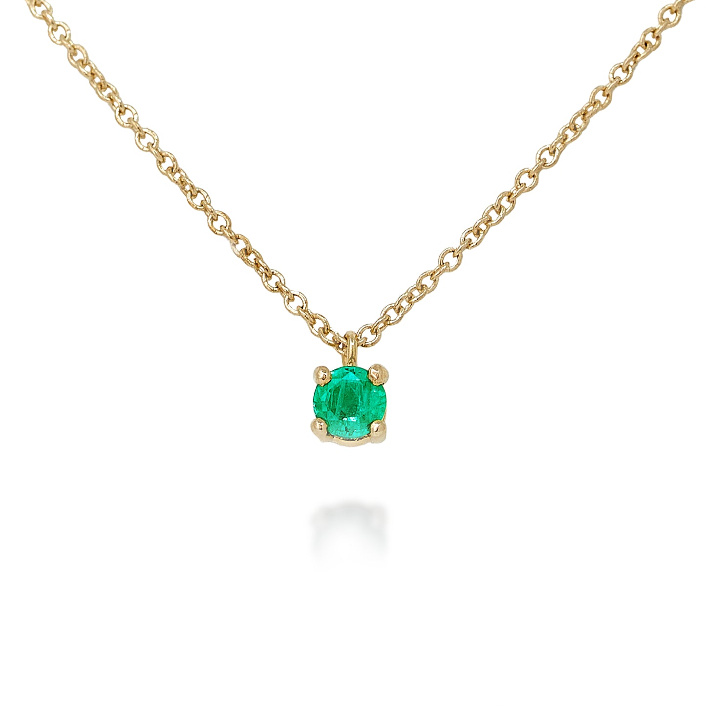 Emerald Yellow Gold Necklace