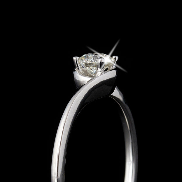 Twisted Solitaire Diamond Engagement Ring