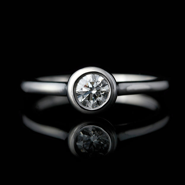 Open style Bezel Set Engagement Ring