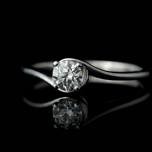 Twisted Solitaire Diamond Engagement Ring