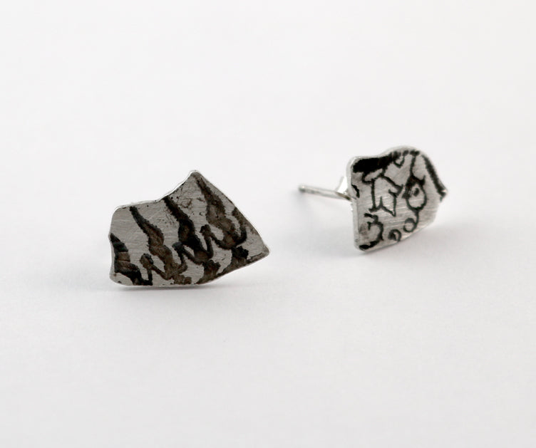 Etched Earring Studs