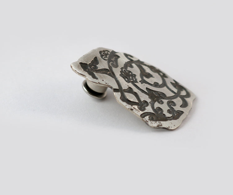 Etched Silver Brooch #004