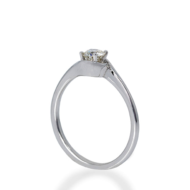 Twisted Solitaire Diamond Engagement Ring