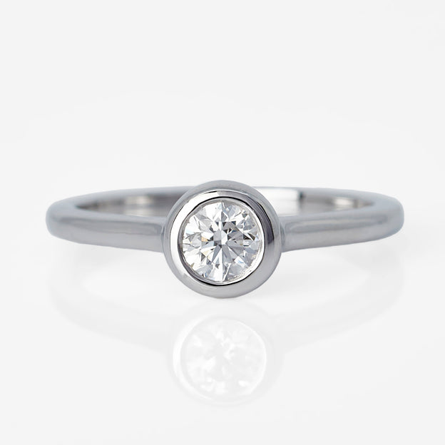 Open style Bezel Set Engagement Ring
