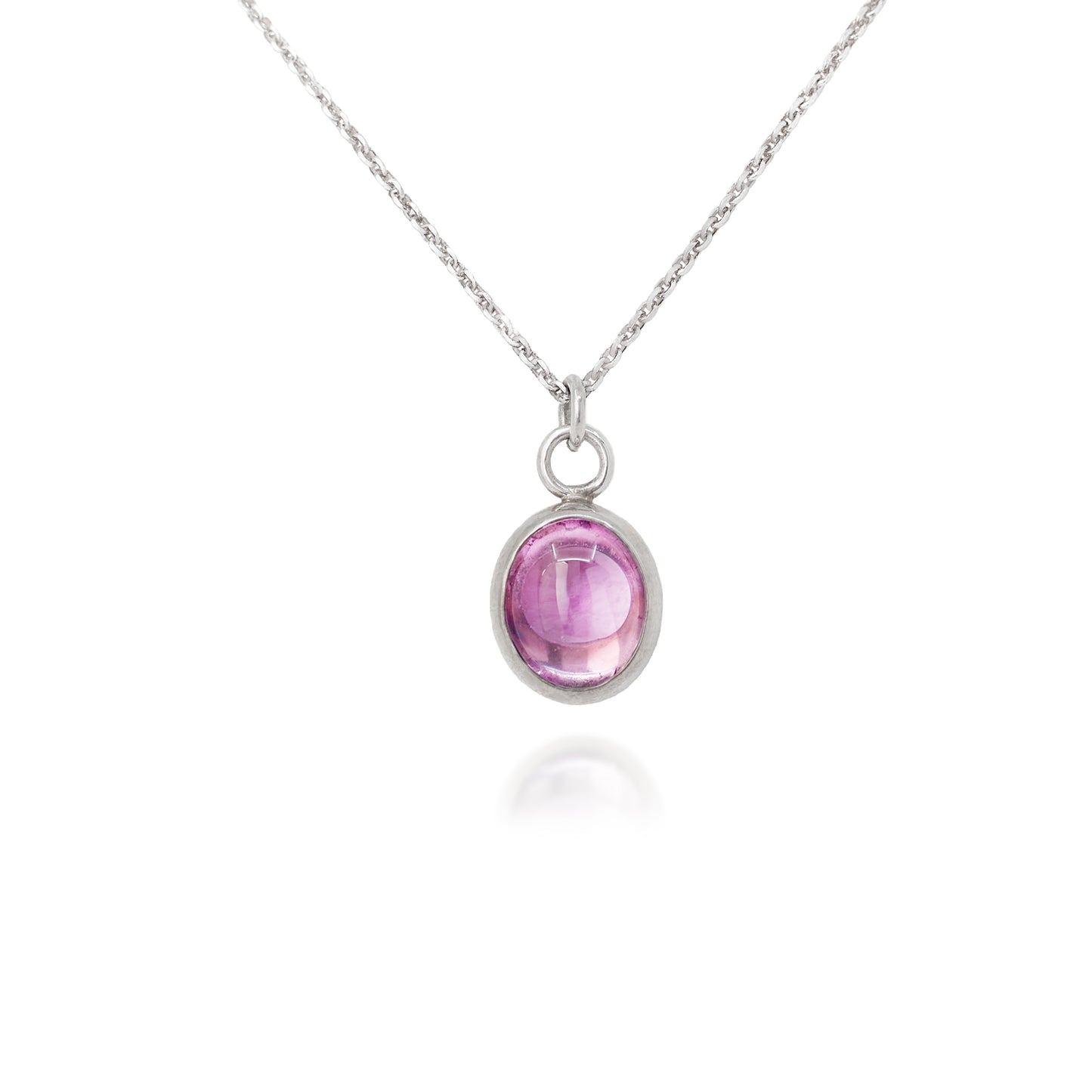 Purple Spinel Silver Necklace