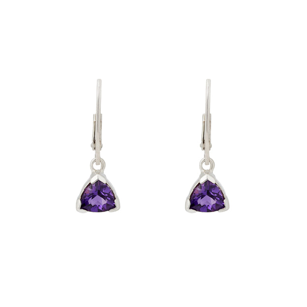 Trilliant Amethyst Earrings