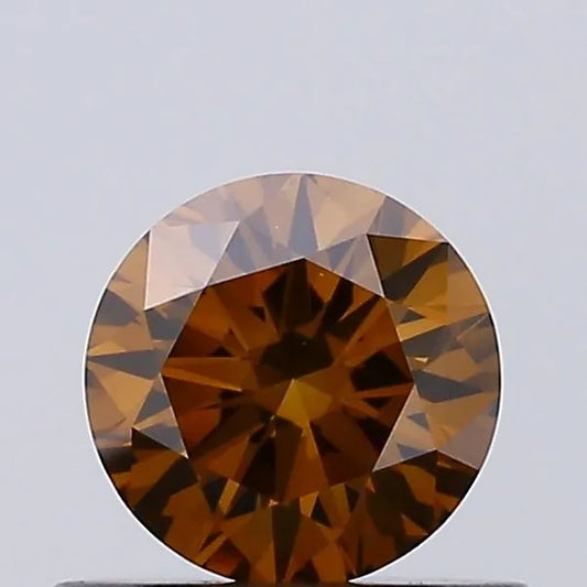 0.53ct Round Lab Grown Diamond (Colour Fancy Brown, Clarity VVS2, Cut VG, IGI Certified)