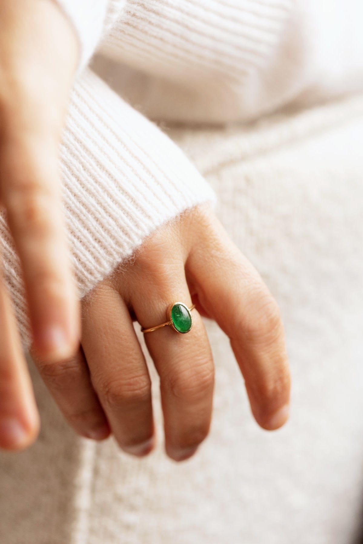 Emerald in Solid 10K Yellow Gold Ring