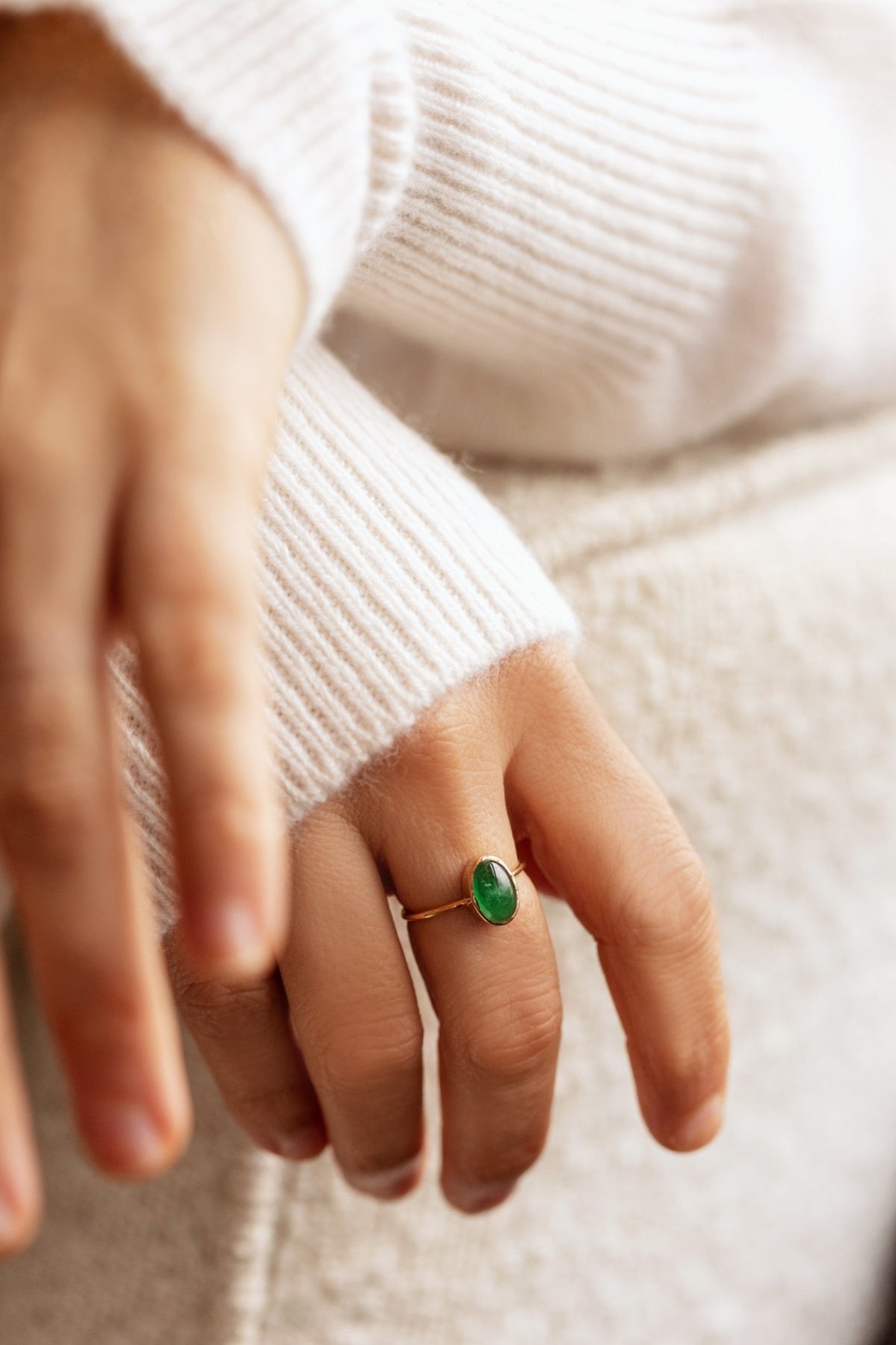 Emerald in Solid 10K Yellow Gold Ring