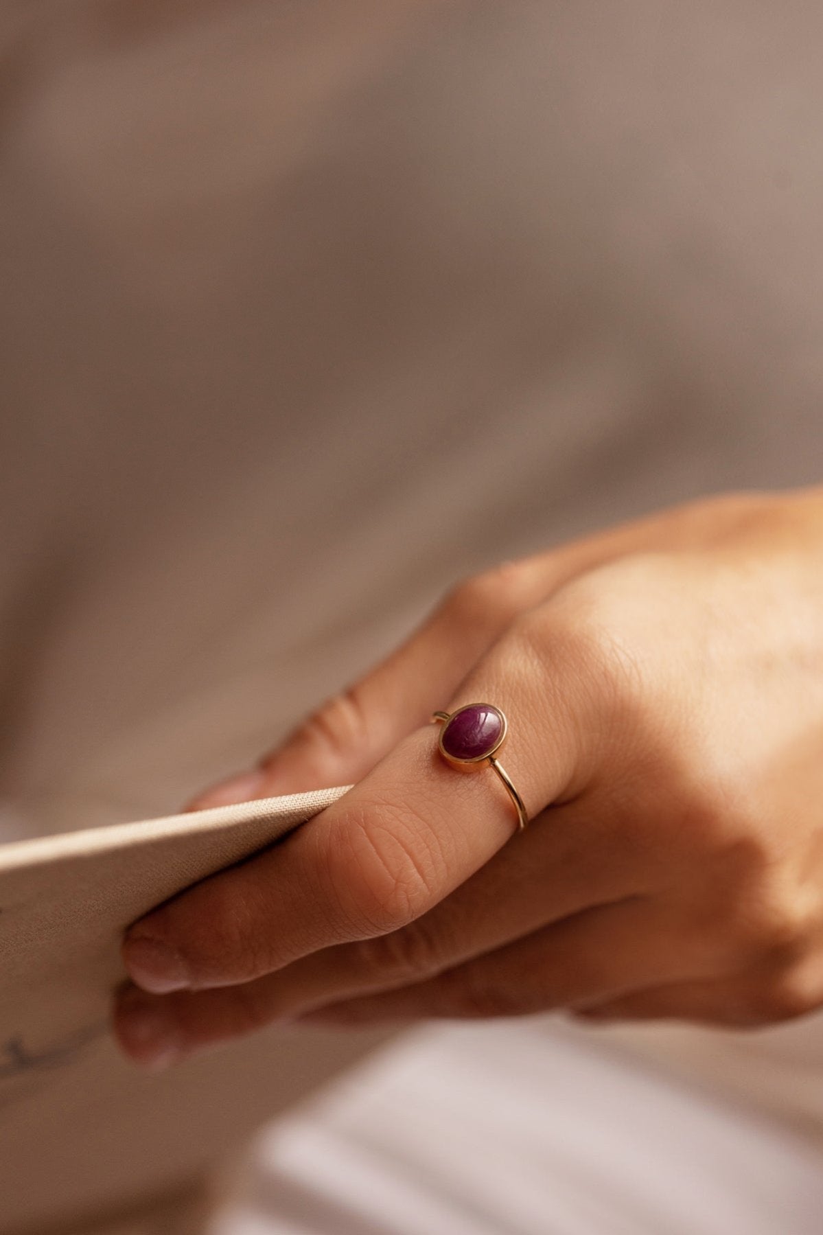 Red Ruby in Solid 10K gold Ring