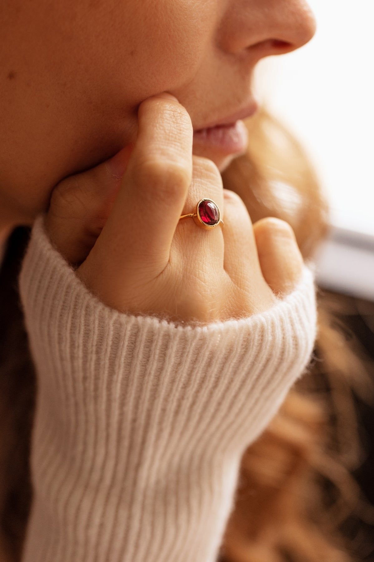 Garnet in 10K Solid Gold Ring