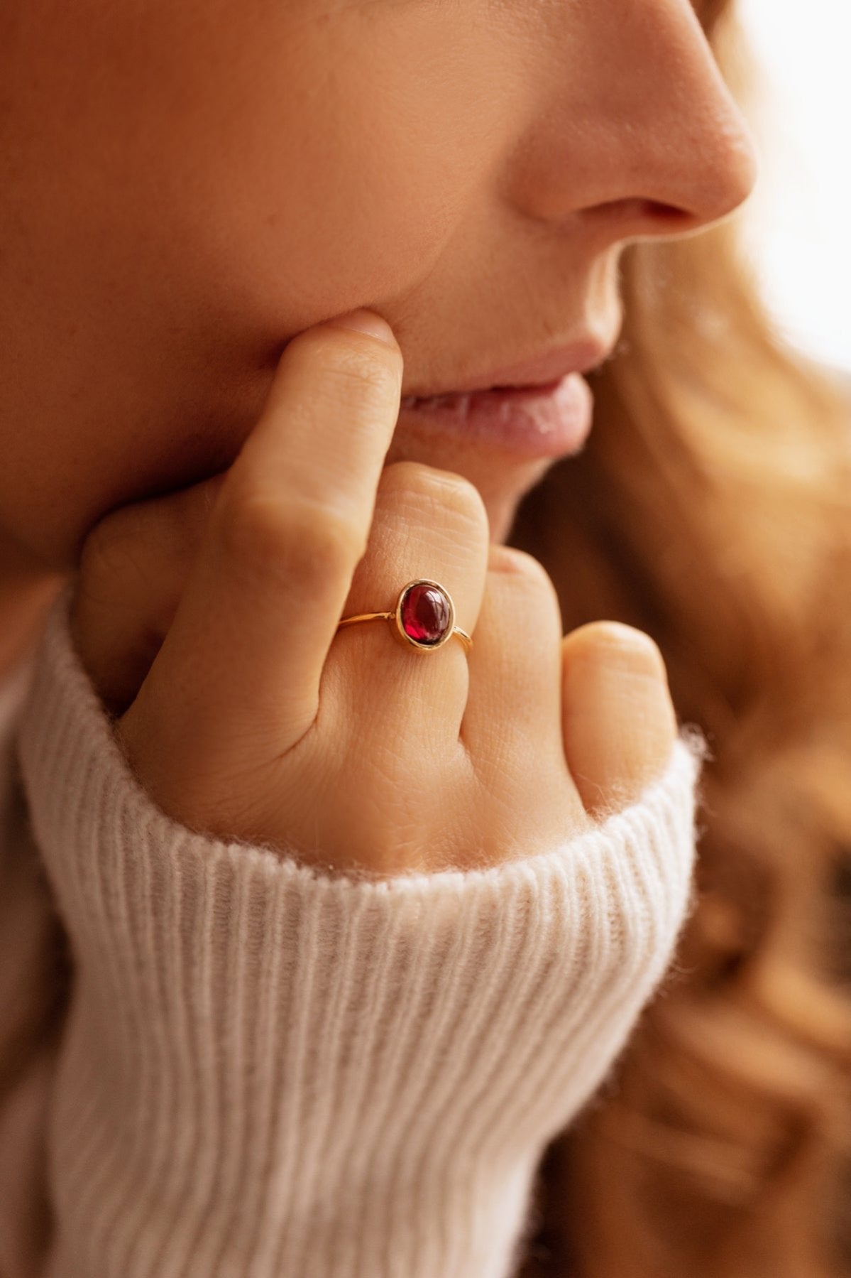 Garnet in 10K Solid Gold Ring