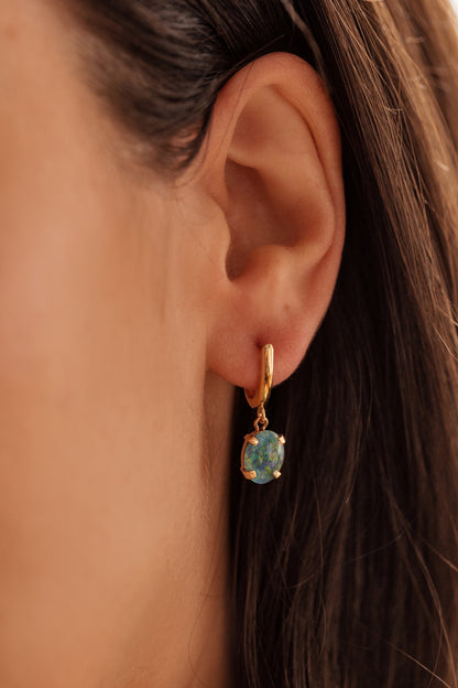 Australian Opal Gold Earrings