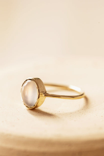 Moonstone in Solid 10K yellow Gold Ring