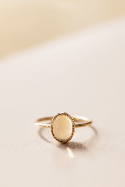 Moonstone in Solid 10K yellow Gold Ring