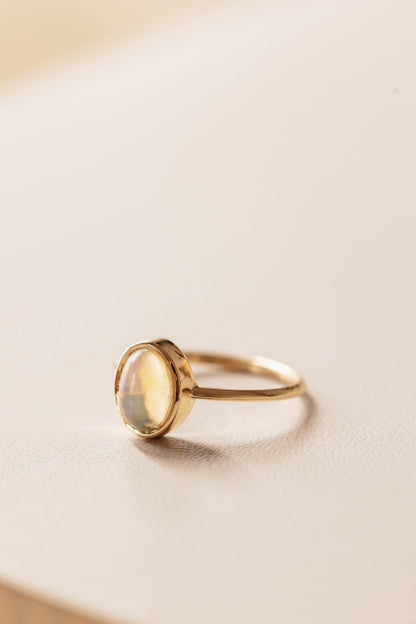 Moonstone in Solid 10K yellow Gold Ring