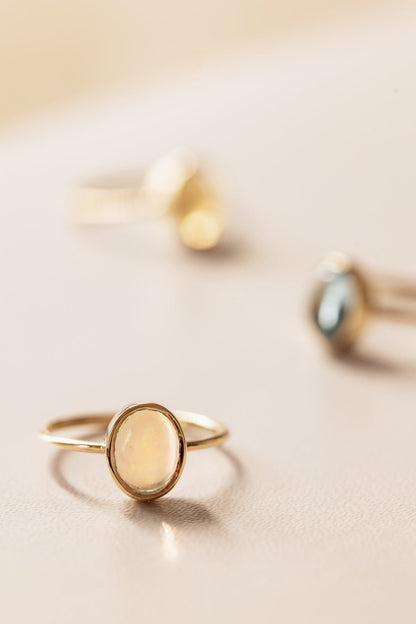 Moonstone in Solid 10K yellow Gold Ring