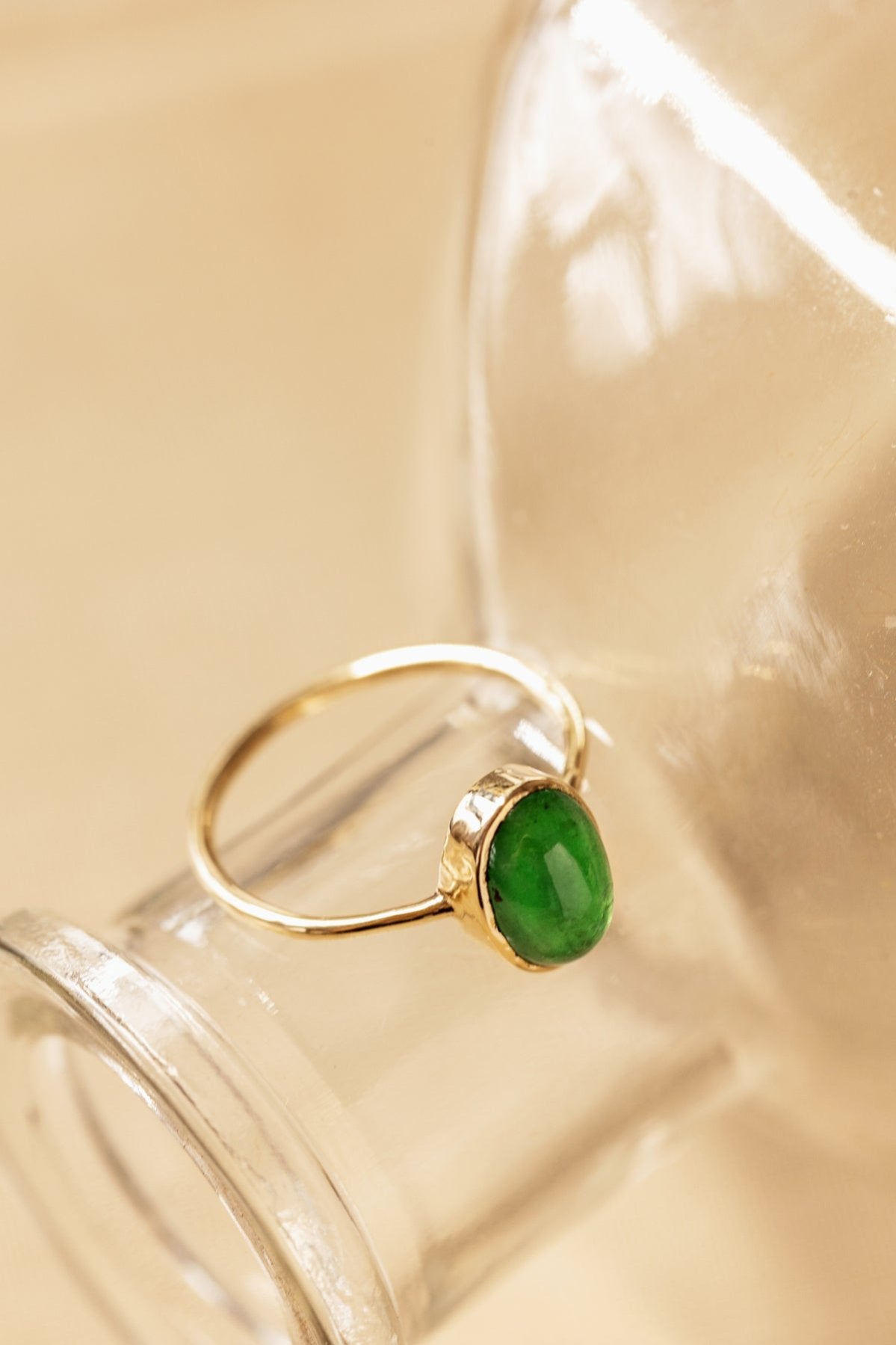 Emerald in Solid 10K Yellow Gold Ring