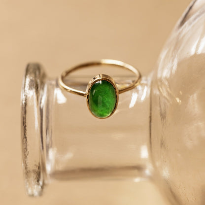 Emerald in Solid 10K Yellow Gold Ring