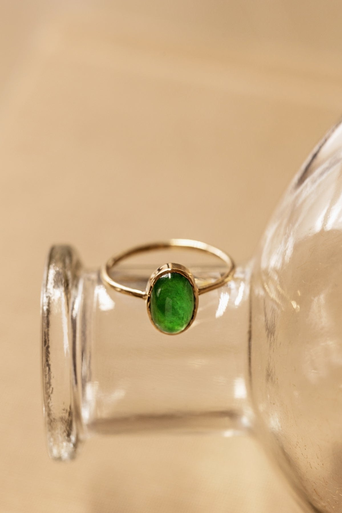 Emerald in Solid 10K Yellow Gold Ring