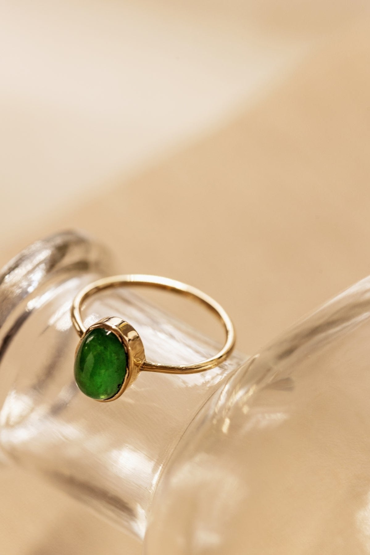 Emerald in Solid 10K Yellow Gold Ring