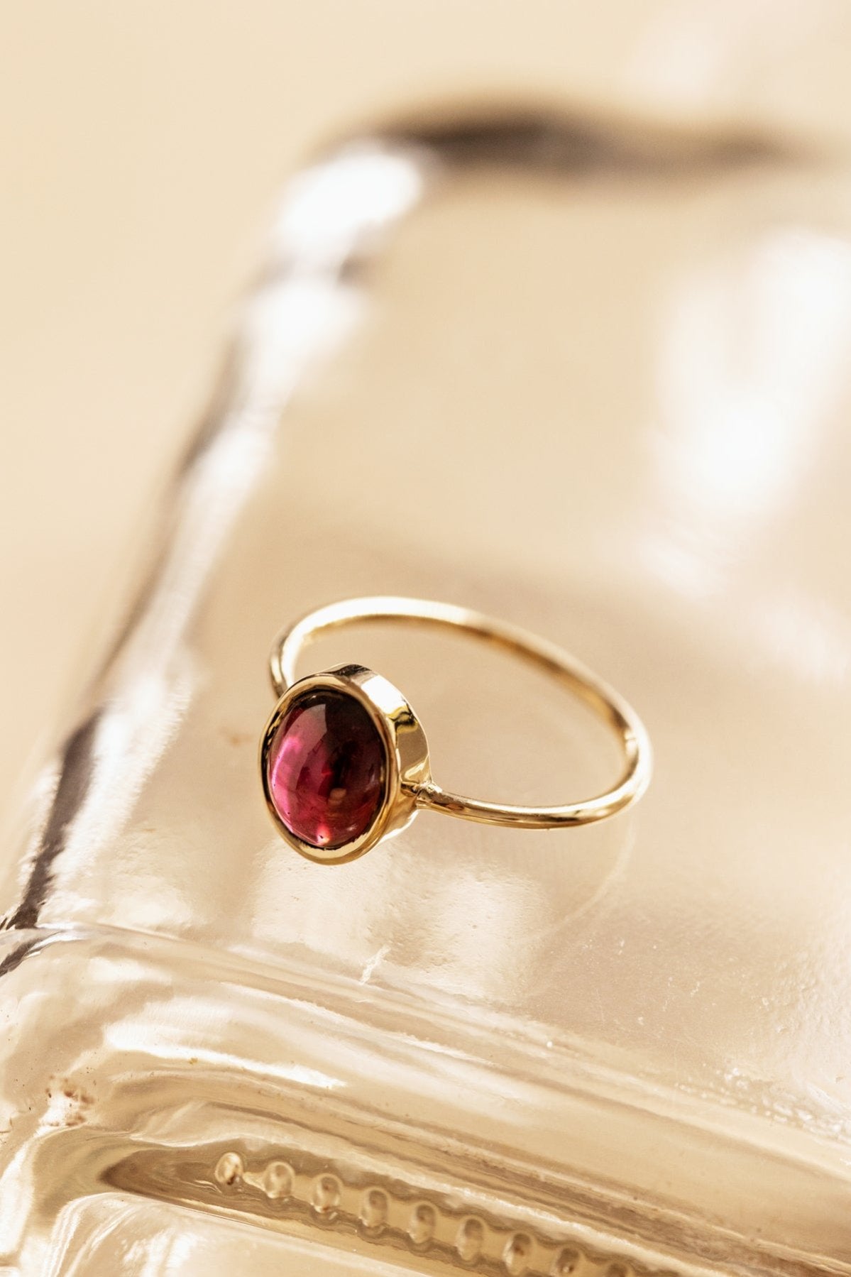 Garnet in 10K Solid Gold Ring