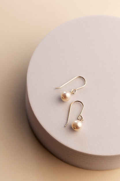 Single Pearl Drop Earrings