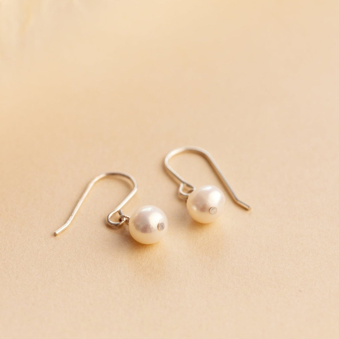 Single Pearl Drop Earrings