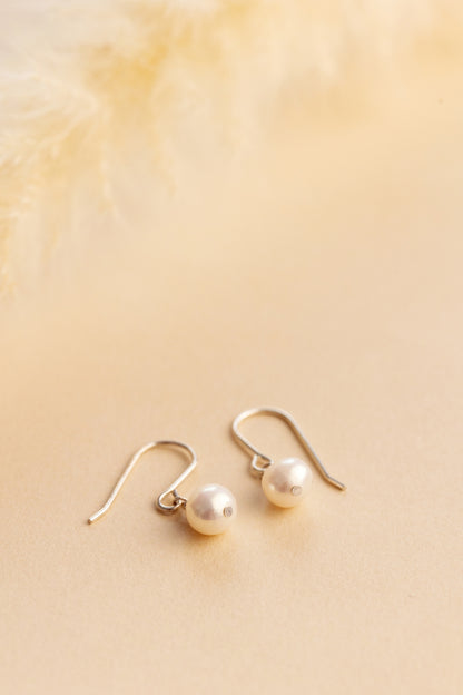 Single Pearl Drop Earrings