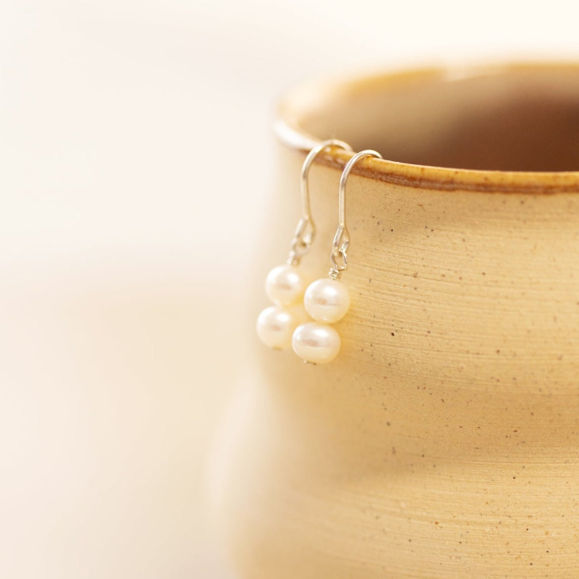 Double Pearl Drop Earrings