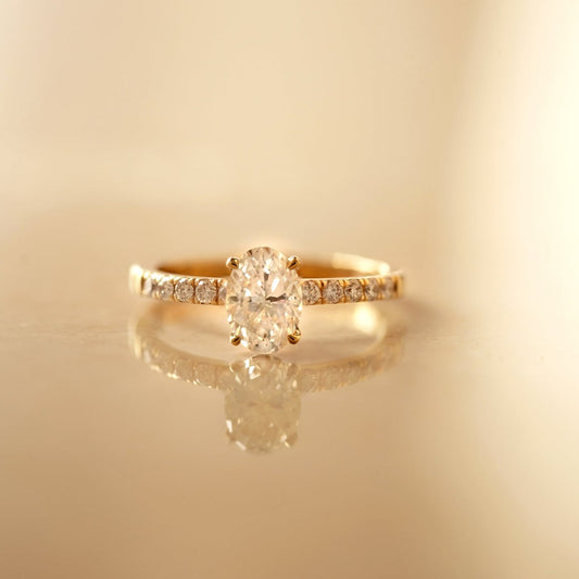 Solitaire Oval Engagement Ring with Halo