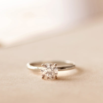 4 Prongs Single Gallery Solitaire Diamond Gold Engagement Ring