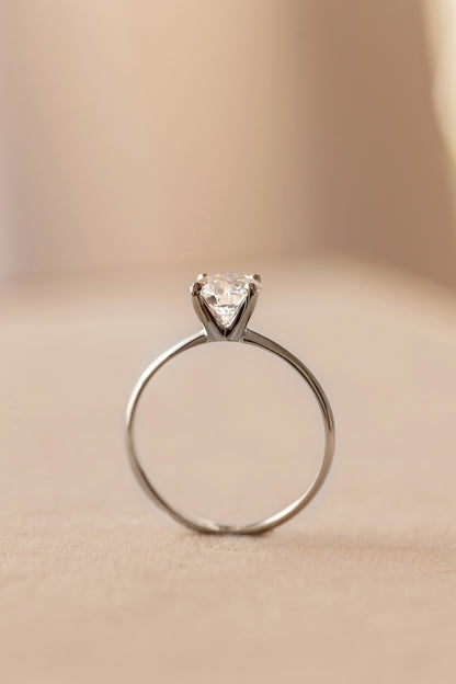 4 Prongs Single Gallery Solitaire Diamond Gold Engagement Ring