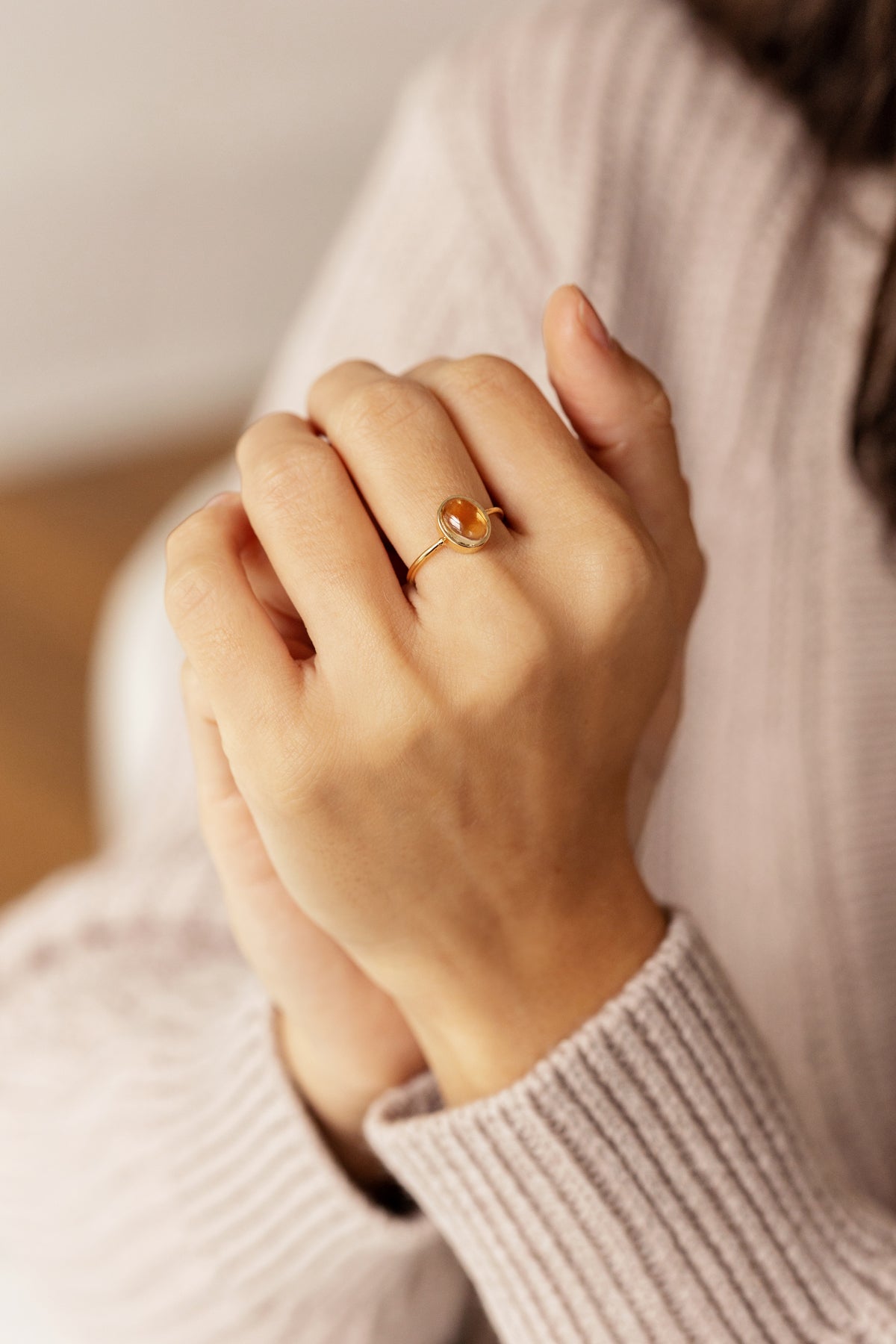 Yellow Citrine in 10K Yellow Gold Ring