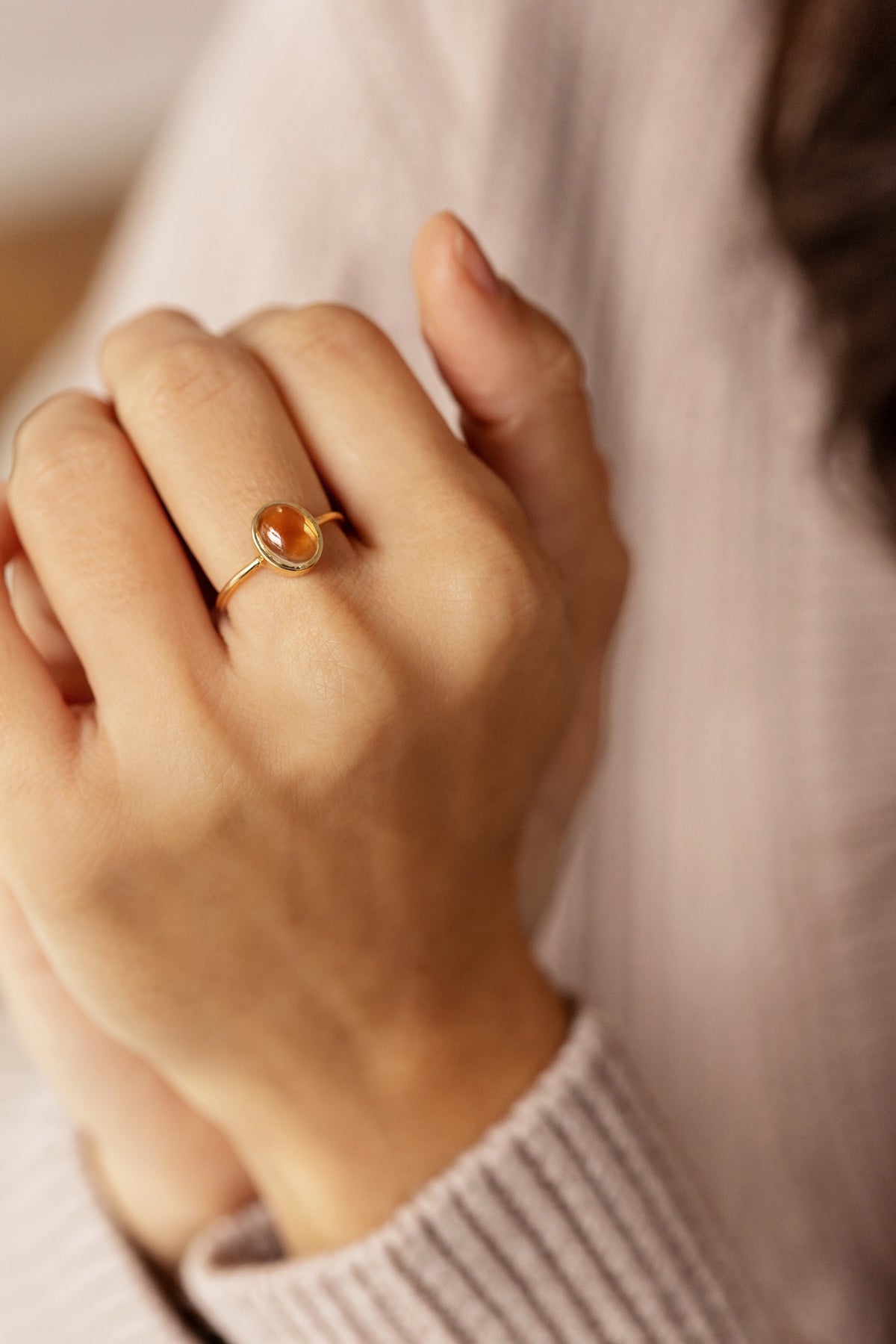 Yellow Citrine in 10K Yellow Gold Ring