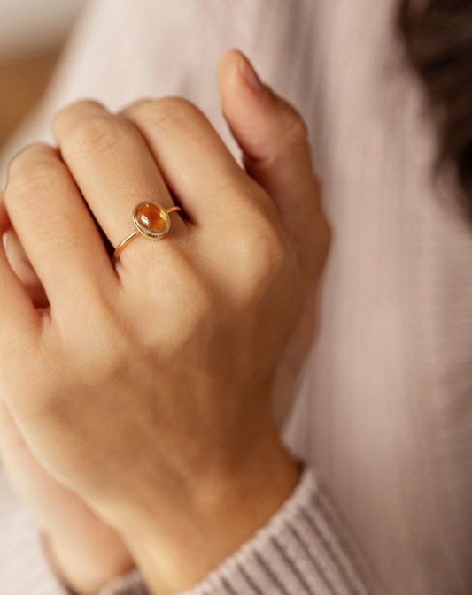 Yellow Citrine in 10K Yellow Gold Ring