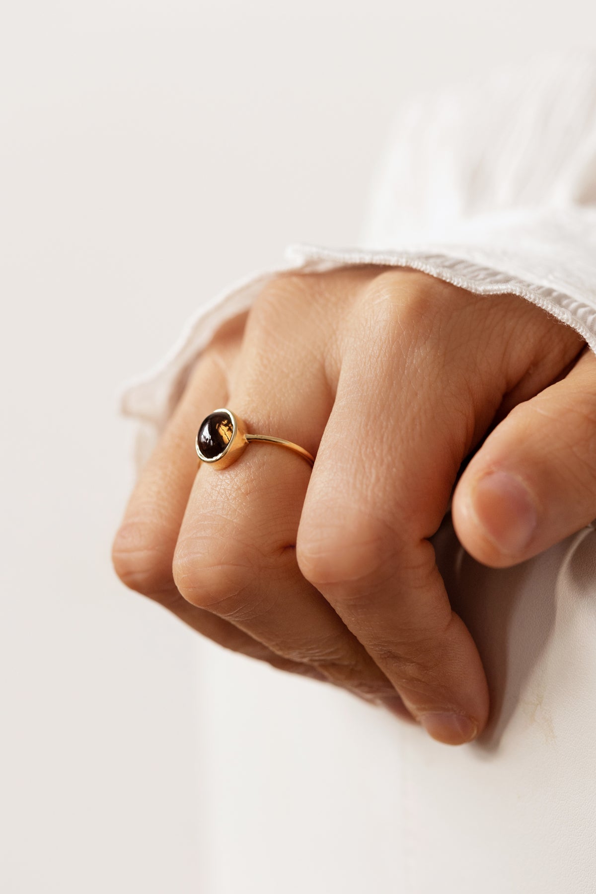 Smoky Quartz in Solid 10K yellow Gold Ring